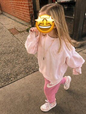 Nike Girls Pink Fleece Jogger Sweatpants Size S (110-116cm, 5-6Y)